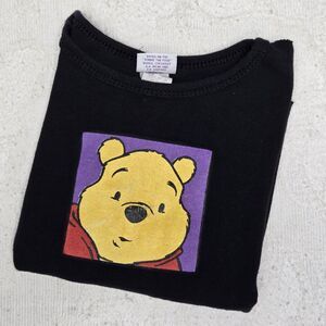 90s Winnie The Pooh Disney Black Kids Graphic Shirt One Size Vintage Screenprint